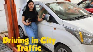 Driving  in city Traffic |How to drive a manual car |Left & Right turn, Beginners @Satyam Creations