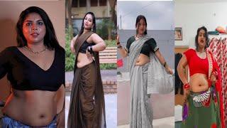 Saree Lover Big Body Navel Hot sexy aunty #navel #chubby #hot