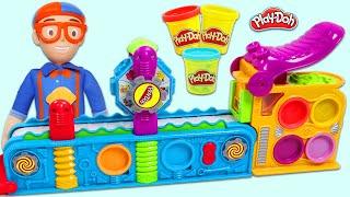 Help Blippi Learn Colors At The Play Doh Mega Fun Factory!