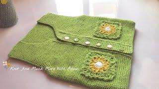 Baby Half Sweater Latest Knitting Design || How To Knit Vest, Warmer, Jacket || New Pattern || Bunai