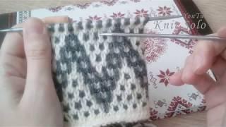 Ленивый жаккард, узор ЗИГЗАГИ. ВЯЗАНИЕ спицами. Knit Solo