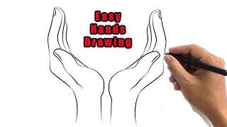 How to Draw Hands Outline Drawing Easy Step by Step Hand Sketch Tutorial for Beginners