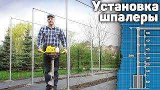 Установка одноплоскостной шпалеры