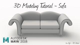 3D Modeling Tutorial - Modeling sofa in Autodesk Maya 2025