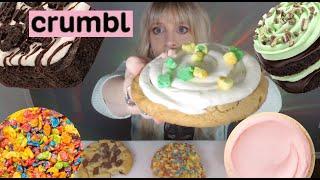 ASMR Crumbl Cookie Review | New Cookies, Cakes & Brownies #mukbang