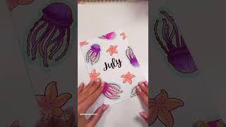 Coloring the jellyfish journal theme 🪼#jellyfish #ocean #art #drawing #coloring #colouring #craft