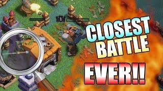 CLOSEST CLASH OF CLANS BATTLE EVER!!  Crazy CoC Builder Base Attack & TH11 War!