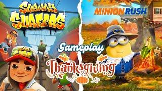 Subway Surfers VS Minion Rush Thanksgiving Gameplay