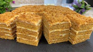 Торт Ленивый МЕДОВИК за 30 минут! Без раскатки коржей  Honey cake + ENG Sub