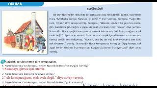 18.Ders A2 İstanbul KitabıÜNİTE4.C EŞEĞİN SÖZÜالمستوى الثاني لتعلم اللغة التركية A2:الدرس الثامن عشر