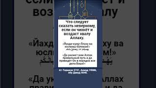 Что следует сказать неверному, если он чихнёт и воздаст хвалу Аллаху.