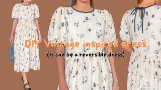 Making a Vintage inspired dress (with lining) | Step by step sewing tutorial with pattern making