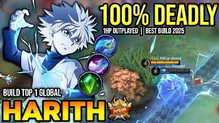 1HP OUTPLAY! HARITH BEST BUILD 2025 | BUILD TOP 1 GLOBAL HARITH GAMEPLAY | MOBILE LEGENDS