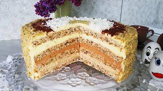 intercontinental cake - festive rich cake with walnuts