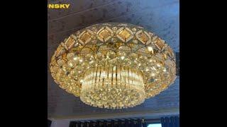Đèn trần MONSKY pha lê hiện đại D600mm - 3 chế độ ánh sáng .