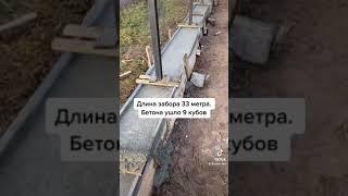 Сделали фундамент под забор