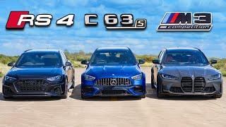 Nowe AMG-C63 vs BMW M3 vs Audi RS4: WYŚCIG