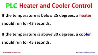 SIEMENS PLC Logic for Heater ON Below 25°C and Cooler ON Above 30°C