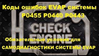 Условия для самодиагностики системы улавливания паров бензина EVAP система