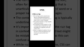 HTML u Tag | S Code Hub #shorts #html