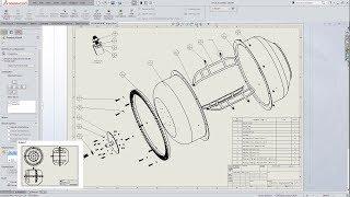SOLIDWORKS 2017 - DRUM ASSEMBLY - DRAWING - CONCRETE MIXER