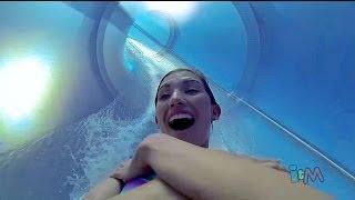 AquaDunk POV drop water slide on the Disney Magic cruise ship