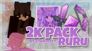 2K SUB PACK by starnnyt | Ruru 16x texture pack release | solo bedwars commentary