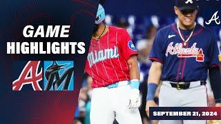 Braves vs. Marlins Game Highlights (9/21/24) | MLB Highlights