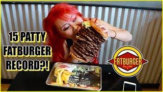 MASSIVE 15-PATTY FATBURGER RECORD - with My Hair Stylist from Bishops in Pasadena #RainaisCrazy