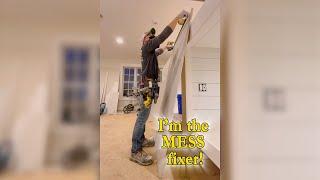 STOP cursing your electrician, DIY Drywall Repair for their Oopsies #drywall #shorts #diy