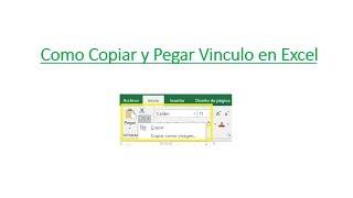 Como copiar y pegar vinculo en Excel