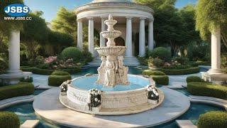 Natural Stone Carved Marble three Tiered female sculpture water fountain collection design