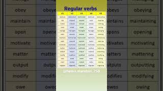 Regular verbs .