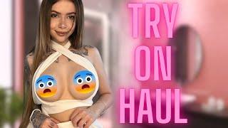 4K Transparent Try On Haul | No Bra trend | Get Ready with me |