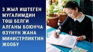 3 жыл иштеп "Билим берүүнүн мыктысы" төш белгисин алган мугалим талкууда