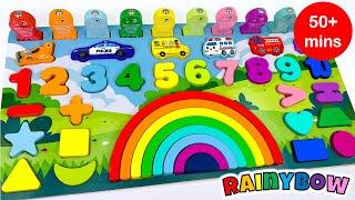 Compilation of Colors, Numbers & Shapes Activity Boards for Kids