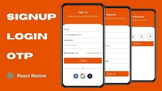 Login, Signup, OTP Verification Screens with Animations | React Native