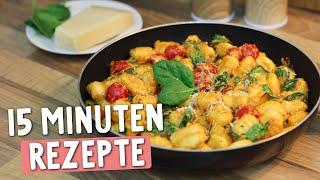 3 Schnelle Pfannengerichte für den Feierabend | Rezepte in 15 Min! zubereitet (schnell und einfach)