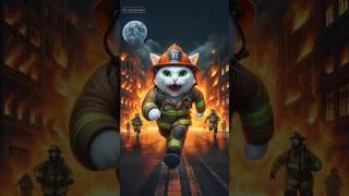 Cat is a Firefighter  #cat #kitten #catlover