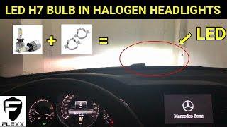 MERCEDES HOW TO: PART 1: INSTALL H7 LED BULB & RETAINER BRACKET IN HALOGEN HEADLIGHTS
