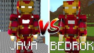 Iron Man in Fisk Superheroes - Minecraft BEDROCK vs Minecraft JAVA