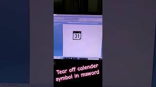 Tear off calendar symbol in msword|how to use word|microsoft word