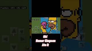 Minecraft Pixel art of HOMER SIMPSON (He ate my donut)