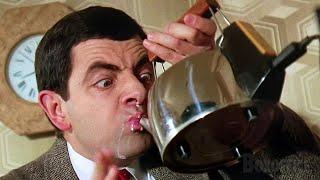 Mr. Bean's no-cup coffee technique