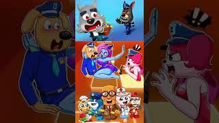 SHERIFF LABRADOR EXE vs DOBIE EXE vs SHERIFF PAPILLON EXE x Coffin Dance | #4791 Tiles Hop #shorts