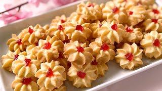 Cherry Butter Cookies. Chinese New Year Butter Cookies | 新年樱桃牛油花饼