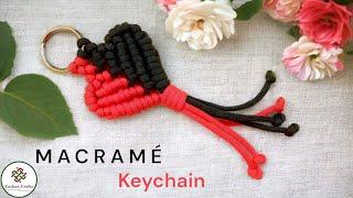 Macrame Keychain Tutorial | DIY Macrame Heart Keychain for Beginners