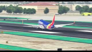 Crosswind B737-800X Zibo Mod 12 landings in less than 2 mints