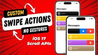 Swipe Actions For ScrollView - No Gestures! - iOS 17 Scroll APIs - Xcode 15