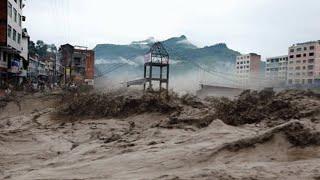 China dams keep discharging one by one! River overflow causes flooding and submerges cities